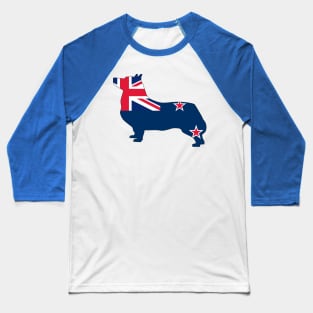 Swedish Vallhund New Zealand Flag Filled Baseball T-Shirt